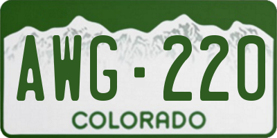 CO license plate AWG220
