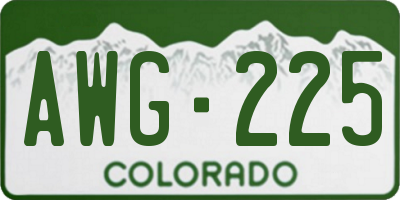 CO license plate AWG225