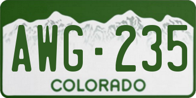 CO license plate AWG235