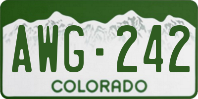 CO license plate AWG242