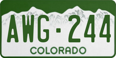 CO license plate AWG244