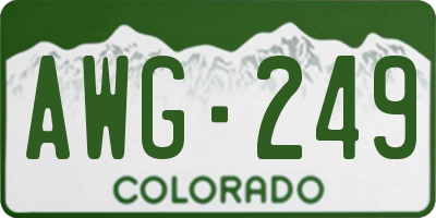 CO license plate AWG249