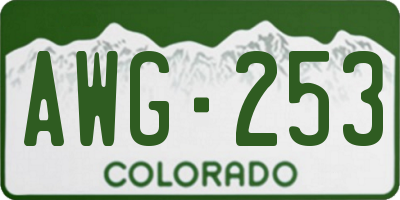 CO license plate AWG253