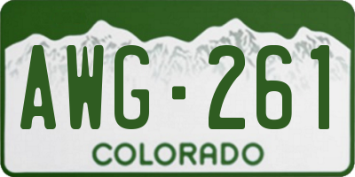CO license plate AWG261
