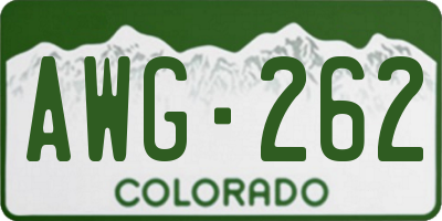 CO license plate AWG262