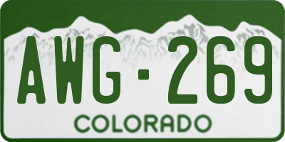 CO license plate AWG269
