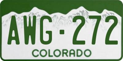 CO license plate AWG272