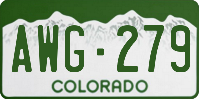 CO license plate AWG279