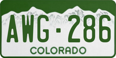 CO license plate AWG286