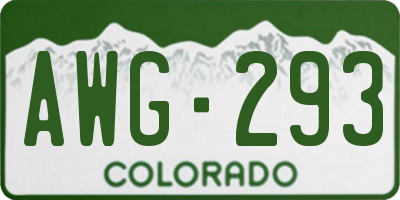 CO license plate AWG293