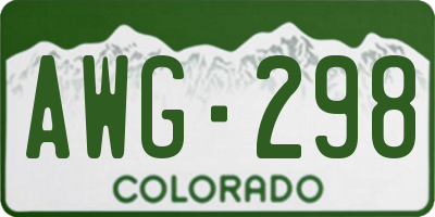 CO license plate AWG298