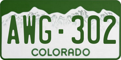CO license plate AWG302