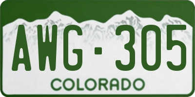 CO license plate AWG305