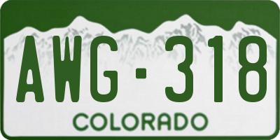 CO license plate AWG318