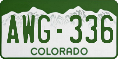 CO license plate AWG336
