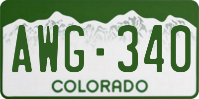 CO license plate AWG340