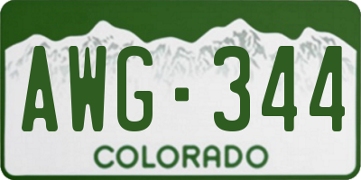 CO license plate AWG344