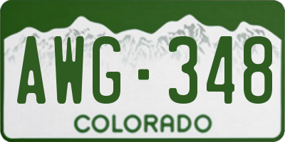 CO license plate AWG348
