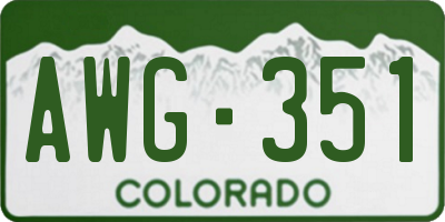 CO license plate AWG351