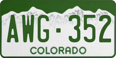 CO license plate AWG352