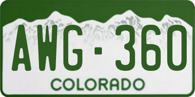 CO license plate AWG360