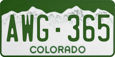 CO license plate AWG365