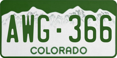 CO license plate AWG366