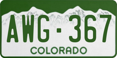 CO license plate AWG367