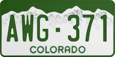 CO license plate AWG371