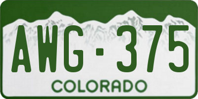 CO license plate AWG375