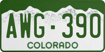 CO license plate AWG390