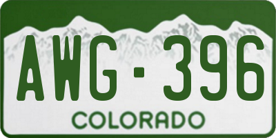 CO license plate AWG396