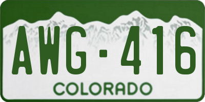 CO license plate AWG416