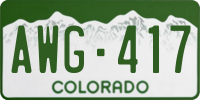 CO license plate AWG417