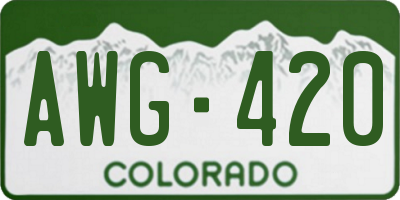 CO license plate AWG420