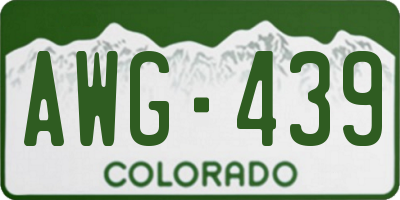 CO license plate AWG439