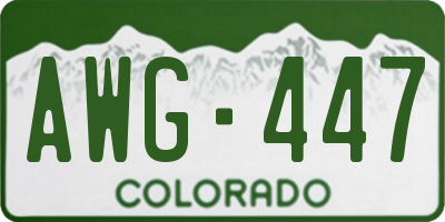 CO license plate AWG447