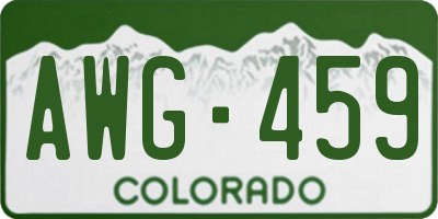 CO license plate AWG459