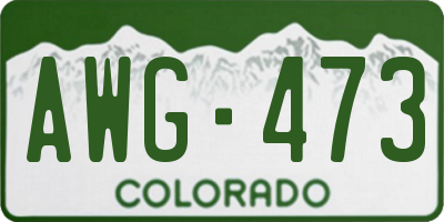 CO license plate AWG473
