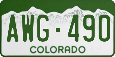 CO license plate AWG490