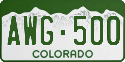 CO license plate AWG500