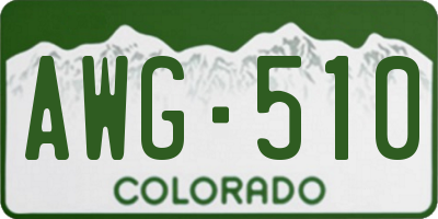 CO license plate AWG510