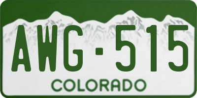 CO license plate AWG515