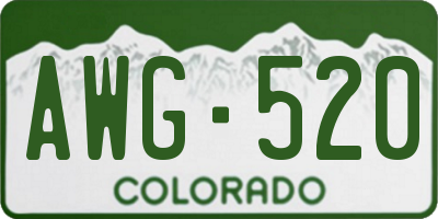 CO license plate AWG520