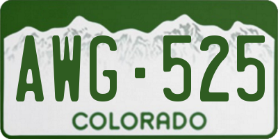 CO license plate AWG525