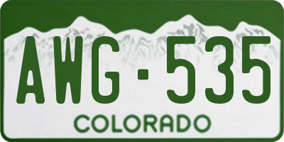 CO license plate AWG535