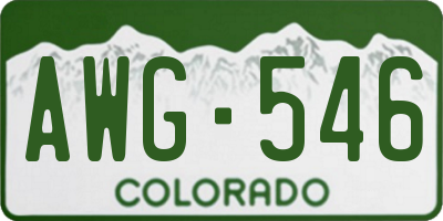 CO license plate AWG546