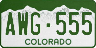 CO license plate AWG555