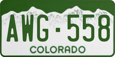CO license plate AWG558
