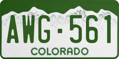 CO license plate AWG561